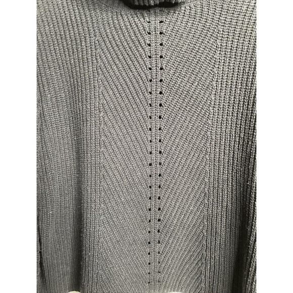 Philomena Petti Women sz Large Black ribbed knit Turtleneck Sweater Chunky - Picture 4 of 12